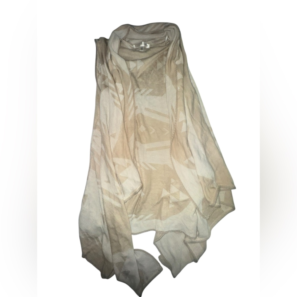 Beige Geometric Draped Women's Top
